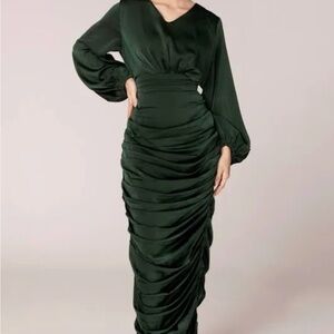 Veiled Collection Elegant Green Wrap Dress